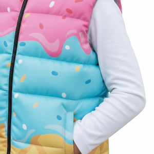 Chaleco sin mangas para mujer al por mayor, con cuello alto, cremallera, bolsillos, impermeable, cortavientos, para nieve, relleno 100% poliéster - Product Image 5