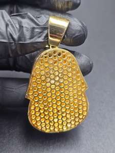 Pendentif Visage du Pharaon Toutankhamon en Moissanite VVS, Plaqué Or, Charme Vintage, Argent 925, Bijoux Fins de Luxe, Pendentifs et Breloques - Product Image 3