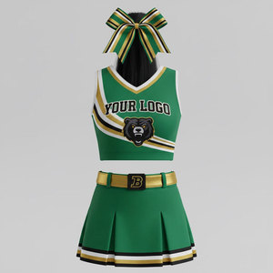 En gros, uniforme de cheerleading pour femmes adultes, personnalisé, en polyester Dry Fit, ensemble haut sans manches et jupe, pour entraînement scolaire et de danse 2026 - Product Image 3
