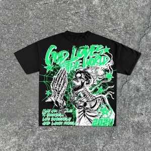 Camiseta Unisex Extra Grande de Corte Cuadrado para Hombre, Ecológica, Transpirable, de Manga Corta, Estilo Hip Hop, Moda Urbana de Verano, 100% Algodón - Product Image 2