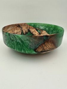 Bol de service artisanal en résine, motif bois vert, pour salade et fruits, personnalisable avec logo, passe au lave-vaisselle, vaisselle pour mariage, maison, cadeaux - Product Image 6