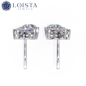 On Sale Luxury Lab Grown Diamond Earrings GOLD With Lab Grown Fine Jewelry Square Cluster Lab Grown Diamond <b>Studs</b> <b>Men</b> Earring - Product Image 2