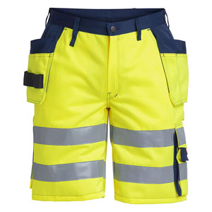 Shorts de travail multi-poches en coton 100% avec bande réfléchissante 3M et logo brodé pour la sécurité sur les chantiers - Product Image 3