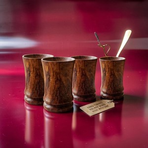 Hand Turned Natural Wood Goblet Handcrafted Decorative <b>Drinking</b> Mug Rustic Wooden Glass for Events Weddings and Dining - Product Image 5