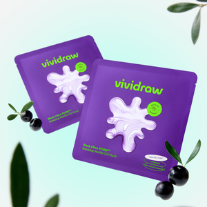 Mascarilla Facial en Lámina VIVIDRAW Black Olive PDRN, Paquete de 4 Unidades, Gel de Mármol con Péptidos para Nutrir y Reparar Todo Tipo de Piel - Product Image 1