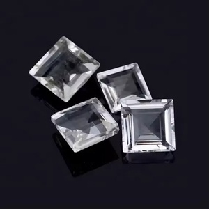 Quartz cristal naturel 5 mm, taille carrée facettée, pierre précieuse en vrac, bonne qualité, quartz blanc certifié, pour la création de bijoux - Product Image 2