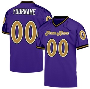 Maillot de football authentique violet pour homme, col en V, logo personnalisé, nom de l'équipe, manches courtes, coupe décontractée, impression par transfert thermique/broderie/numérique - Product Image 3