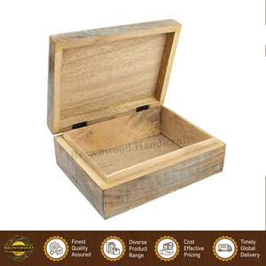 Caja de Madera de Mango Azul Quemado Tallada a Mano con Diseño Elegante y Tema Floral de Artesanos Indios para Almacenamiento, Venta al Por Mayor - Product Image 2