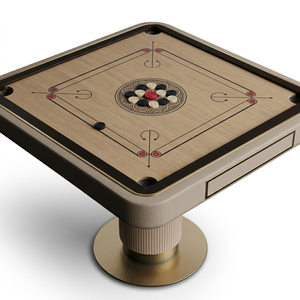 Oslo Argmac Carrom <b>Table</b> Durable Wooden 4 Player <b>Game</b> <b>Table</b> Pedestal Base for Home Club - Product Image 4