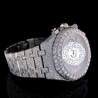 Montre en diamant Moissanite de luxe, haute qualité, personnalisée, style hip-hop entièrement sertie, 41 mm, mécanique ETA, acier inoxydable