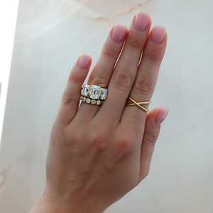 Bague de fiançailles solitaire en diamant de laboratoire taille coussin 3 carats, style « Old Mine », en or massif 14K 18K, moderne, sertie demi-cerclée, cadeau pour femme - Product Image 6
