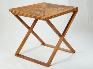 <b>FOLD</b> & SERVE Tray <b>Table</b> With Leg Rattan Tray Serving <b>Kitchen</b> Display Built-In Handles - Product Image 2