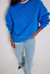 Sudadera Oversize de Felpa para Mujer con Logo Personalizado, Estilo Urbano, 100% Algodón, Hombros Caídos, Holgada y Lisa - Product Image 4