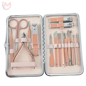 Kit de manucure en acier inoxydable 12 pièces, ensemble de soins des ongles portable avec étui, style classique pour adultes, services OEM - Product Image 1