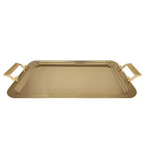 Plateau décoratif en métal doré de qualité supérieure, long plateau à chocolat, centre de table moderne pour hôtel, restaurant, buffet, usage domestique - Product Image 6