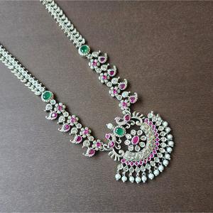 Oxidised Peacock Fashion Jewelry Necklace Set - Product Image 3