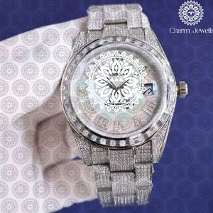 Charm_Jewells Luxury Stainless Steel <b>Watch</b> Round Case 42mm Analog Quartz <b>Diamond</b> Bezel Unisex Fashion - Product Image 4