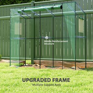 Serra Portatile 6.6FT X 2.5FT X 5.6FT con Copertura in PE Resistente ai Raggi UV per Esterni con Vetro Temperato - Product Image 4