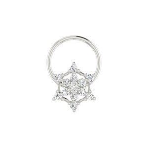 AJRETAIL 0.08 Carat Diamond 14K <b>Gold</b> Flower Ethnic <b>Nose</b> Pin HI Color VS-SI Clarity Brilliant Fine Piercing Jewelry for Women - Product Image 3