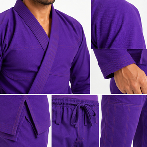 Kimono de Jiu-Jitsu Brésilien Premium Violet avec Ceinture en Coton pour l'Entraînement en Académie et les Compétitions - Product Image 6