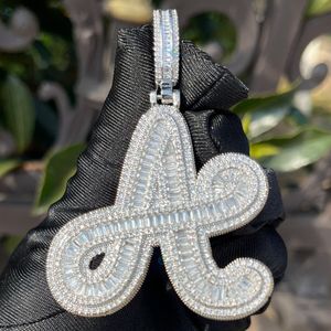 Pendentif Lettre A & M en Diamant de Laboratoire Sertie de Pierres, Coupe Baguette Complète, Collier Bling Hip Hop de Luxe, Pendentif Alphabet Personnalisé - Product Image 6