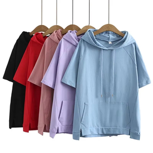 Oversize <b>4XL</b> Loose Sweatshirts Women Cotton <b>Hoodies</b> Summer Short sleeves Female <b>Hoodies</b> Custom Logo Latest Design - Product Image 6