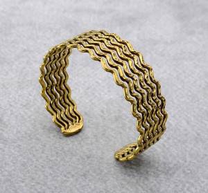 Boho Hammered Brass Cuff Chunky <b>Stack</b> Bangle Wedding Party Festive Vintage Adjustable Custom Modern Statement Jewelry <b>Bracelet</b> - Product Image 3