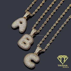 Collier Pendentif Personnalisé Plaqué Or Lettre « N » Bijoux Hip Hop Mode en Gros - Product Image 3