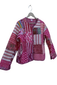 Nueva llegada acolchado Reversible forrado chaqueta indio hecho a mano parche trabajo chaqueta abrigos Boho acolchado para mujeres - Product Image 4