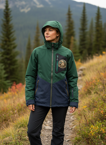 Men's Hooded Color Block Puffer Jacket Waterproof Polyester Wadding Casual Winter Outdoor <b>Coat</b> With Patch Design - Product Image 6
