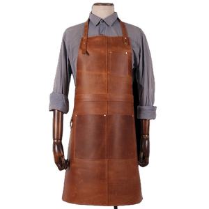 Delantal de cuero para soldador personalizado en oferta, delantal de soldadura FR con múltiples bolsillos, delantal de cuero de vaca para soldador - Product Image 6