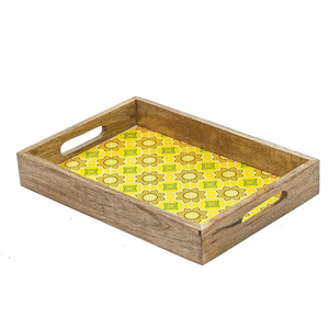 Bandeja Rectangular de Madera Premium con Diseño Art Deco, Tema Floral, Acabado Pulido Liso, para Ramadán, Bodas y Fiestas, en Múltiples Piezas - Product Image 3