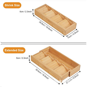 ชั้นวางของในครัวไม้ไผ่แบบขยายได้สี่ชั้น ดีไซน์ประหยัดพื้นที่ - Product Image 5