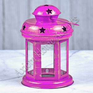 Lanterne décorative en métal gris pour Noël et la décoration de la maison Lanterne à bougie de style marocain faite à la main par Axiom Home Accents - Product Image 6