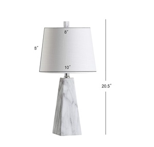 Lampe de table conique de luxe en marbre avec silhouette architecturale et éclairage d'ambiance contemporain élégant - Product Image 6
