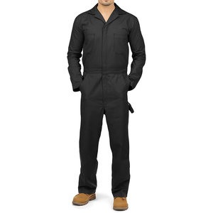 Combinaison de travail en coton noir pour homme, uniforme confortable - Product Image 1
