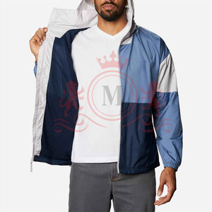 <b>Men's</b> Color Blocking Windbreaker <b>Jacket</b> Hooded Sporty Zipper Closure <b>Lightweight</b> Polyester Spring Outdoor Wear - Product Image 3