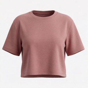Camiseta Corta de Moda para Mujer, Ajustada, Informal, Nueva, de Color Sólido, Estilo Formal, Manga Corta, Tejido de Punto - Product Image 1