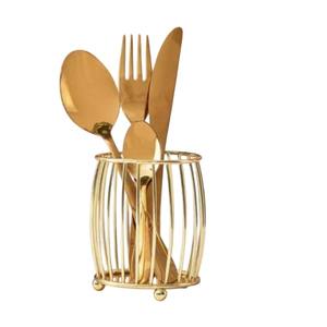 Support de Couverts de Luxe Doré Élégant pour Table – Organisateur d'Ustensiles Rond en Métal pour Table à Manger – Rangement de Cuisine pour Cuillères et Fourchettes - Product Image 4