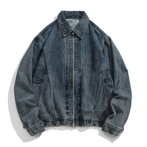 OEM <b>Custom</b> LOGO Men Outwear Buttons Vintage Washed <b>Denim</b> <b>Jackets</b> High Quality Men's High Street Wear Jeans <b>Jacket</b> for Men - Product Image 1