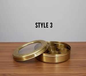 Brass Spice Box – Handcrafted <b>Kitchen</b> Utility & Festive Gift - Product Image 5