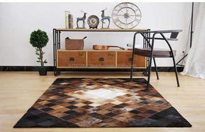 Alfombras y alfombras de cuero genuino hechas a mano Real de nueva tendencia, alfombras de retazos de gran oferta de cuero de vaca para sala de estar, área grande - Product Image 3