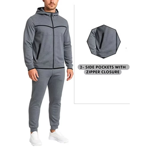 Nouvel ensemble de survêtement unisexe en molleton technique, imprimé, avec sweat à capuche zippé et pantalon, séchage rapide, respirant, ajusté, pour le sport et la gym - Product Image 4
