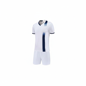 Conjunto de Camiseta de Fútbol Blanca con Cuello en V para Hombre, Manga Corta, Poliéster que Absorbe la Humedad, Diseño Degradado, Ajuste Regular para Todas las Temporadas - Product Image 1