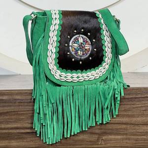 Bolso Bandolera de Piel de Vacuno con Flecos y Pelo, Personalizado, de Alta Calidad, con Diseño Elegante para Mujer - Product Image 2