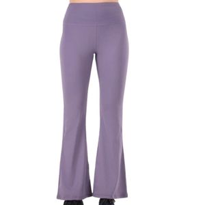 Pantalon évasé taille haute uni pour femme, extensible, coupe ajustée, style legging de yoga, jambe large, décontracté, coupe bootcut, respirant - Product Image 1