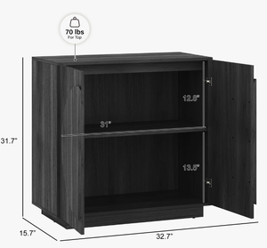 Buffet console d'appoint en bois gris foncé de style moderne du milieu du siècle, avec portes rondes sculptées, idéal pour hôtels et maisons (vente en gros) - Product Image 3