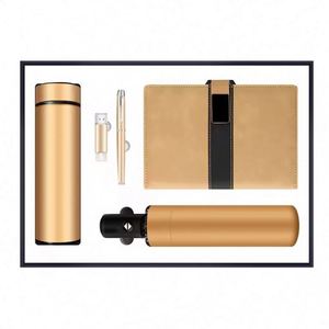 Hot Sale Corporate Set for Men 5-Piece Thermos Cup Umbrella Metal Pen Notebook in <b>Gift</b> <b>Box</b> - Product Image 1