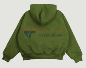 Sweat-shirt à capuche unisexe avec logo personnalisé sur le devant, fermeture éclair, 100% coton, tissu French Terry, coupe classique, vert uni, vêtement décontracté pour l'automne - Product Image 2