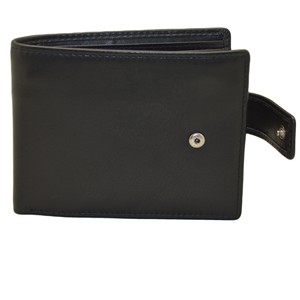 Men's Genuine Leather Bifold <b>Wallet</b> Snap Closure Minimalist Style Black Short <b>Wallet</b> Daily Use - Product Image 1